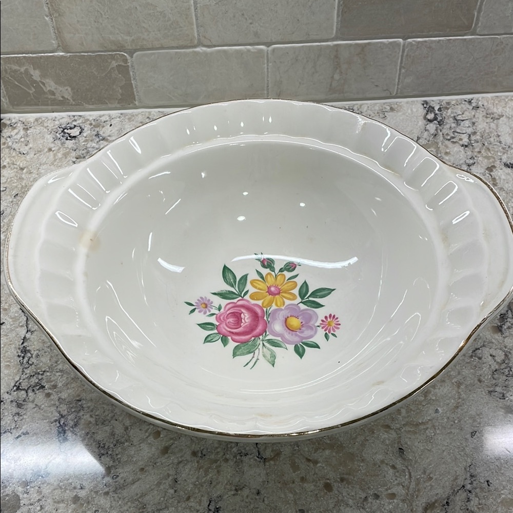 VINTAGE Floral Serving Bowl